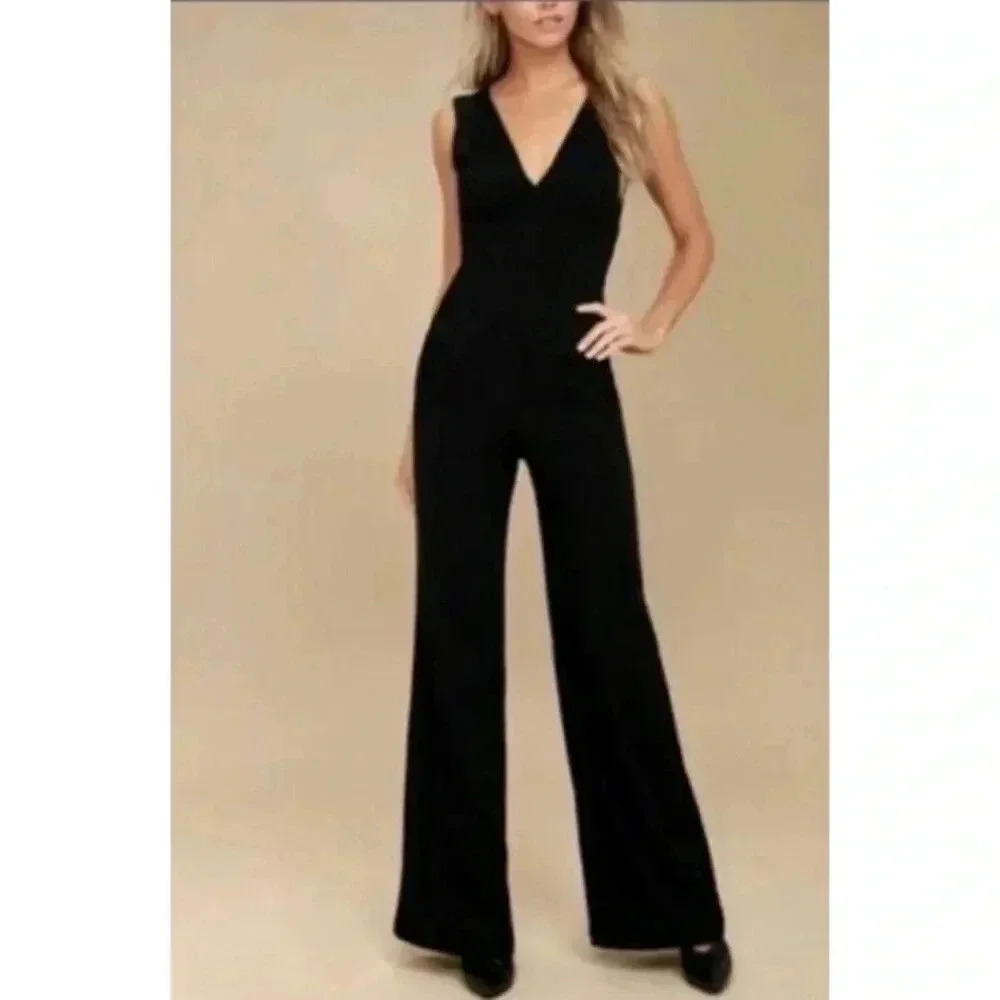 Anthropologie Drew Black Jumpsuit Size M